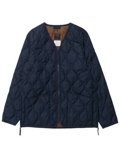 Taion Military Zip V Neck Down Jacket Dark Navy Les magasins à Paris et en Île-de-France