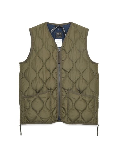 Taion Military Zip V Neck Vest D. Olive votre