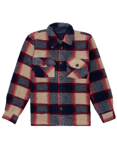 Portuguese Flannel NYC Overshirt Ecru / Blue / Red plus qu'un jeu 